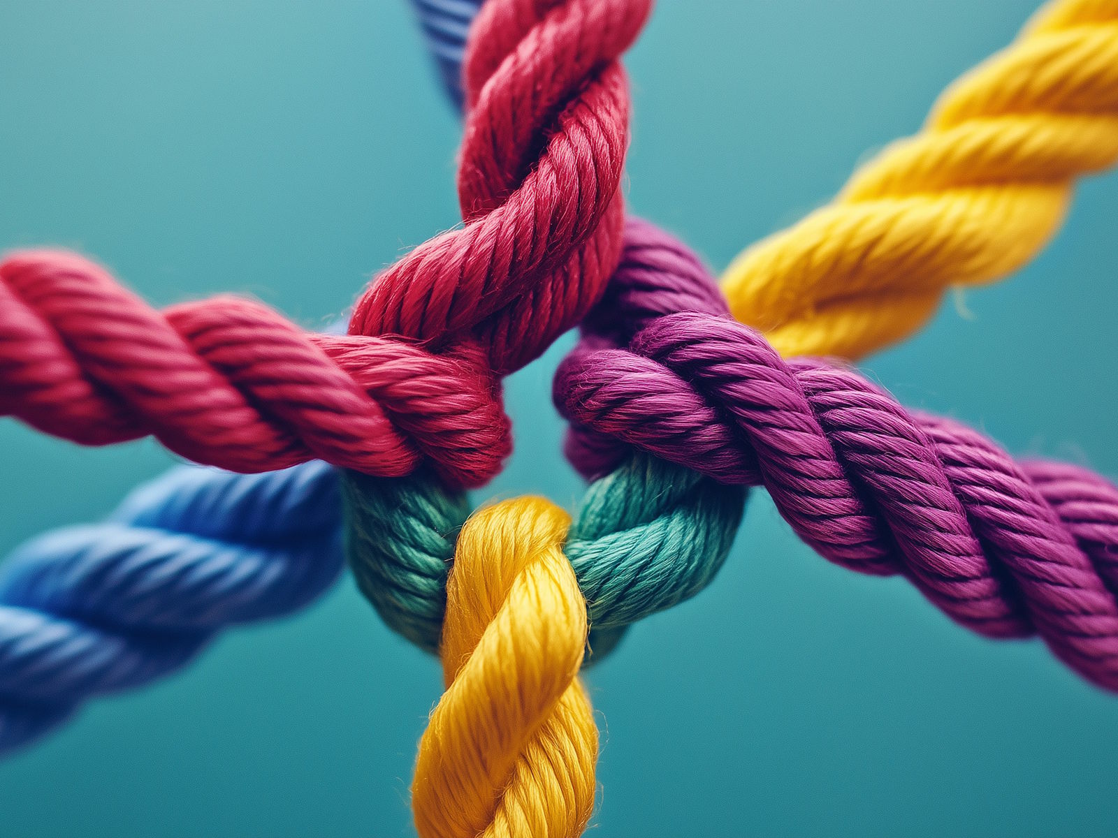 Des cordes tressées de couleurs différentes, symbole des vies unies et affermies en Christ